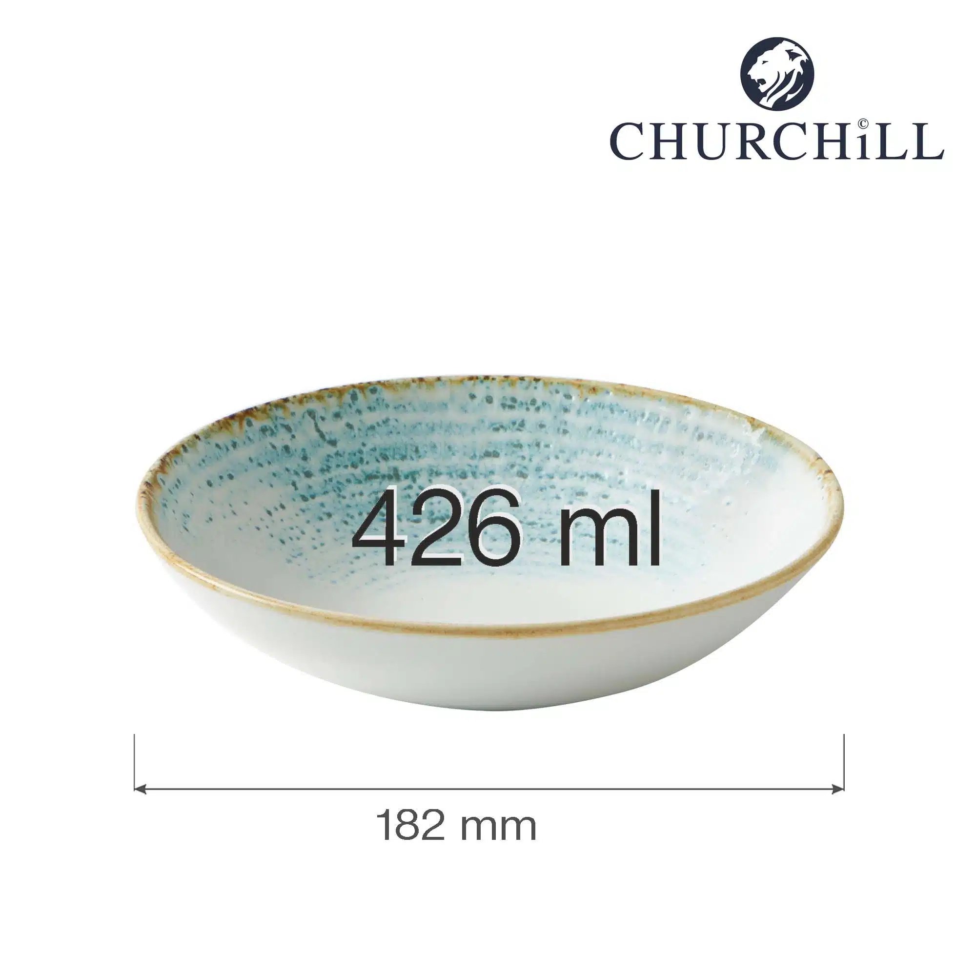 Homespun Accents Aquamarine coupe skål, 182 mm - Billede 4