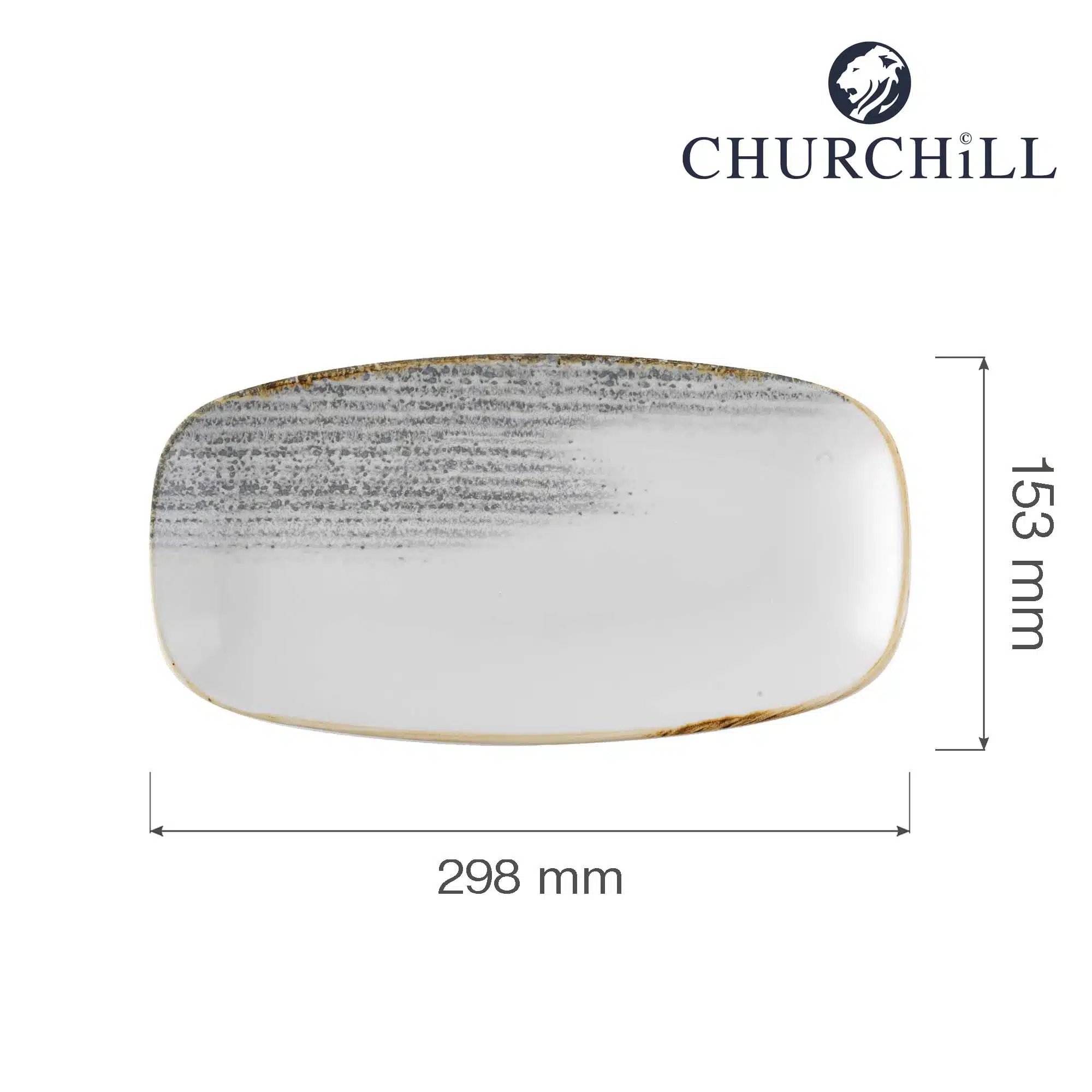 Homespun Accents Jasper Grey kokkernes oblong tallerken, 298x153mm - Billede 4