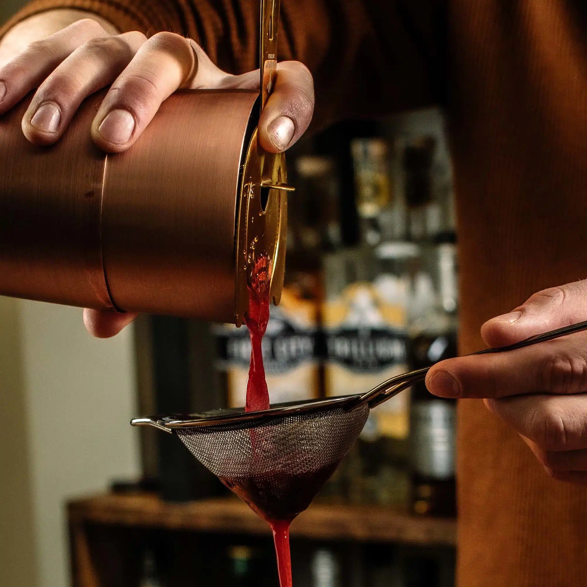 Cocktail shaker/tin sæt, antik kobber - Billede 4