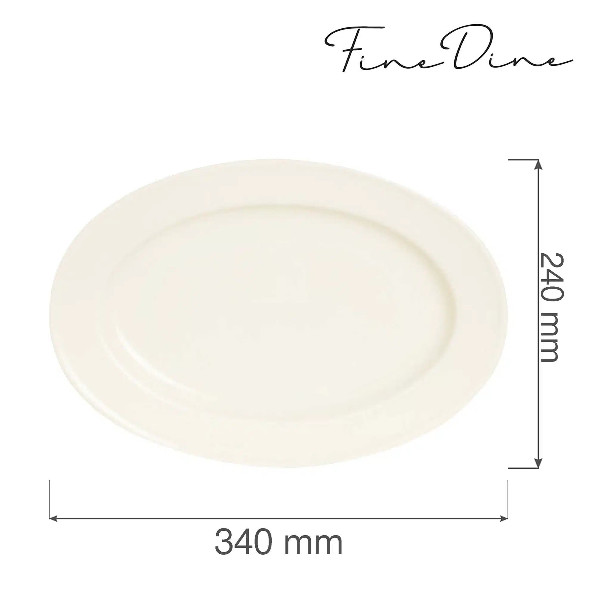 Crema oval skål, 340x240mm - Billede 3