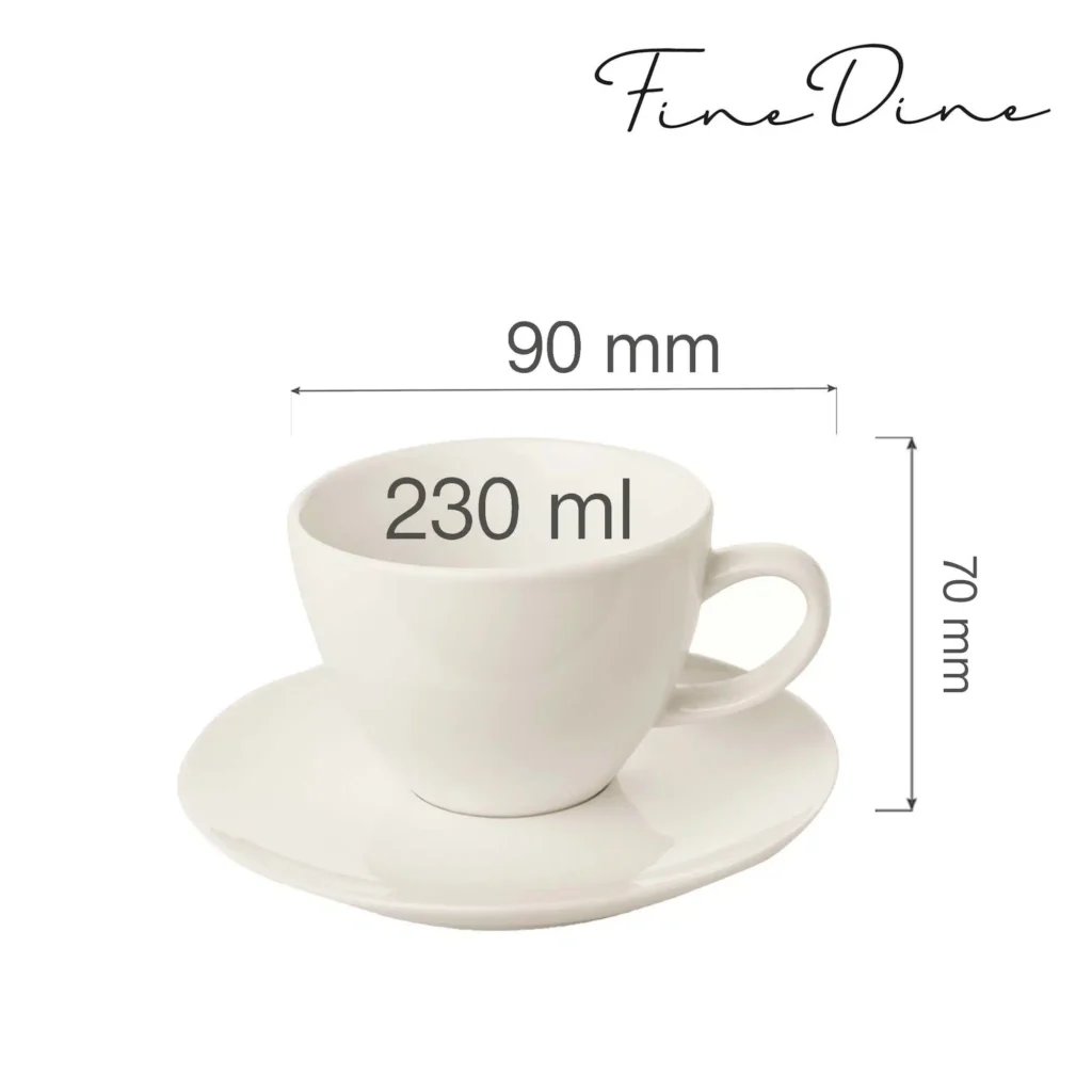 Crema elegant kop med underkop, 230ml - Billede 6