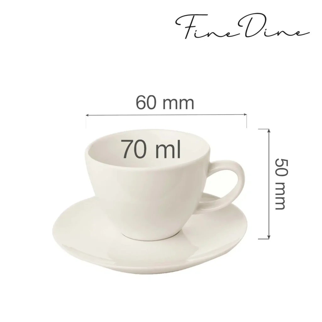 Crema elegant kop med underkop, 70ml - Billede 2