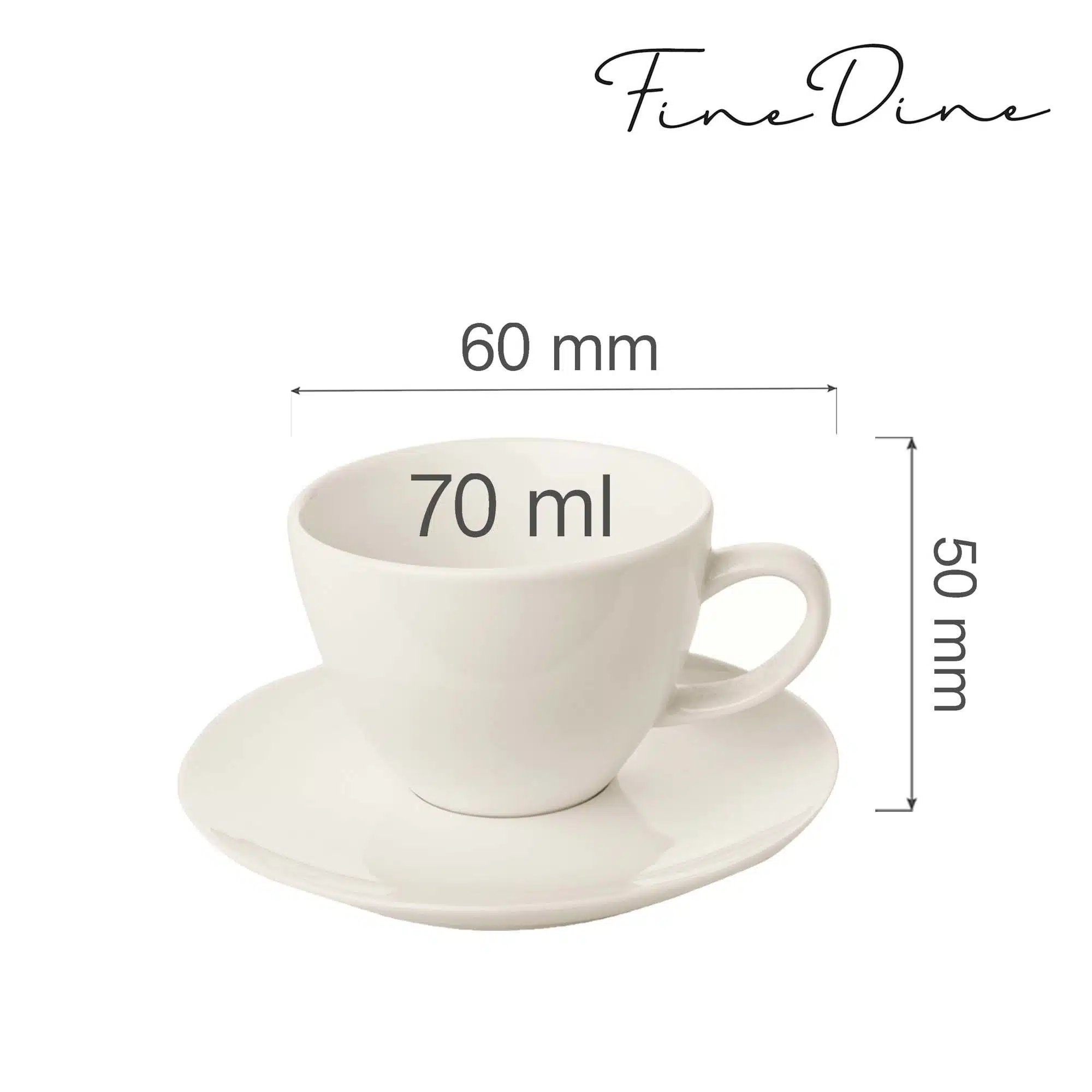 Crema elegant kop med underkop, 70ml - Billede 2