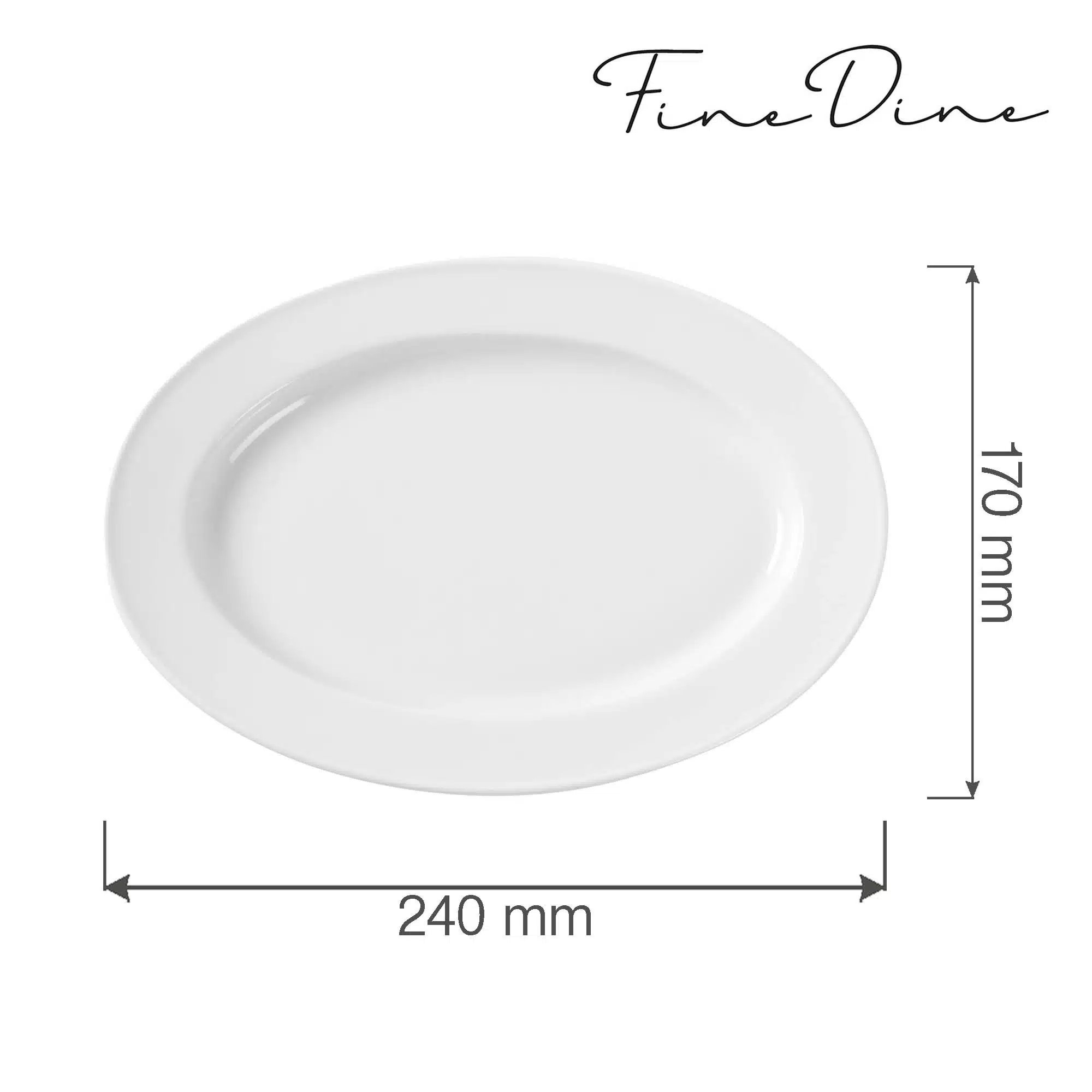 Bianco oval tallerken 240x170mm - Billede 3