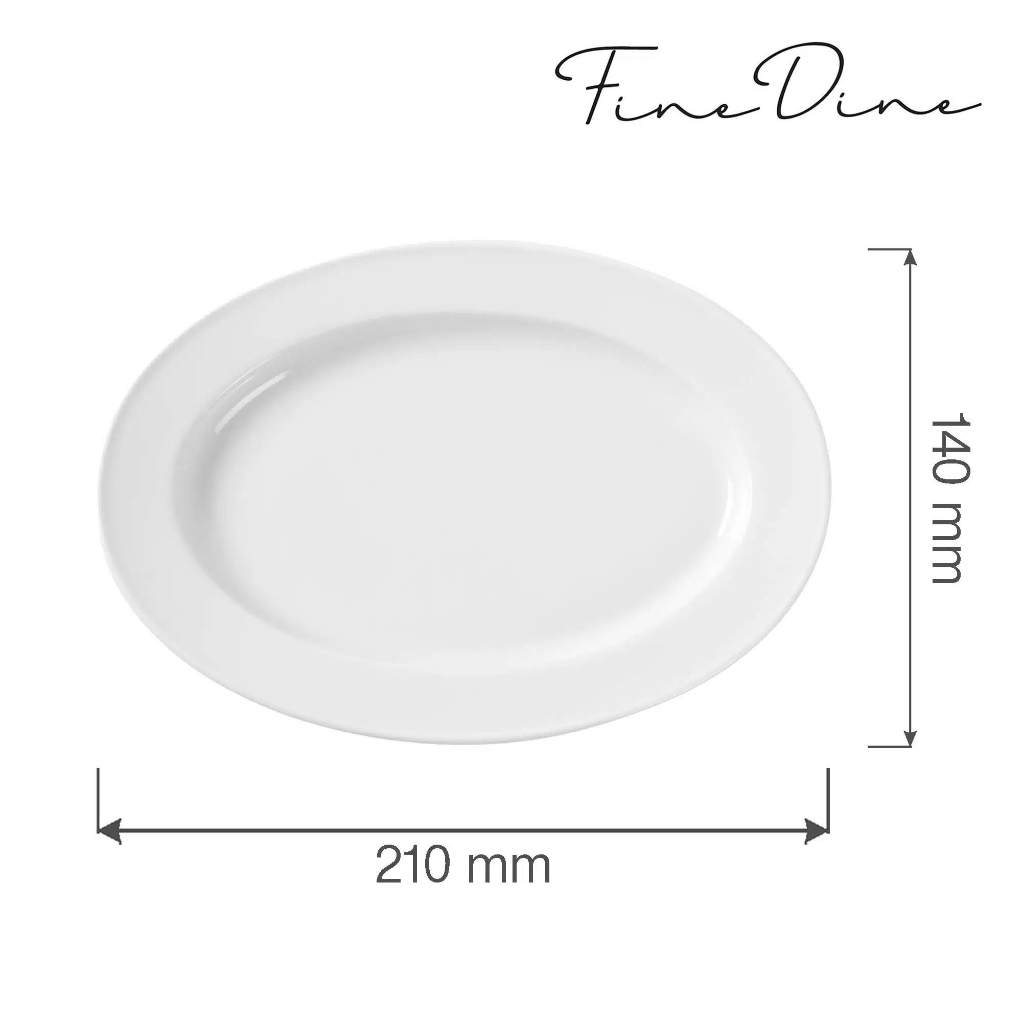 Bianco oval tallerken 210x140mm - Billede 2