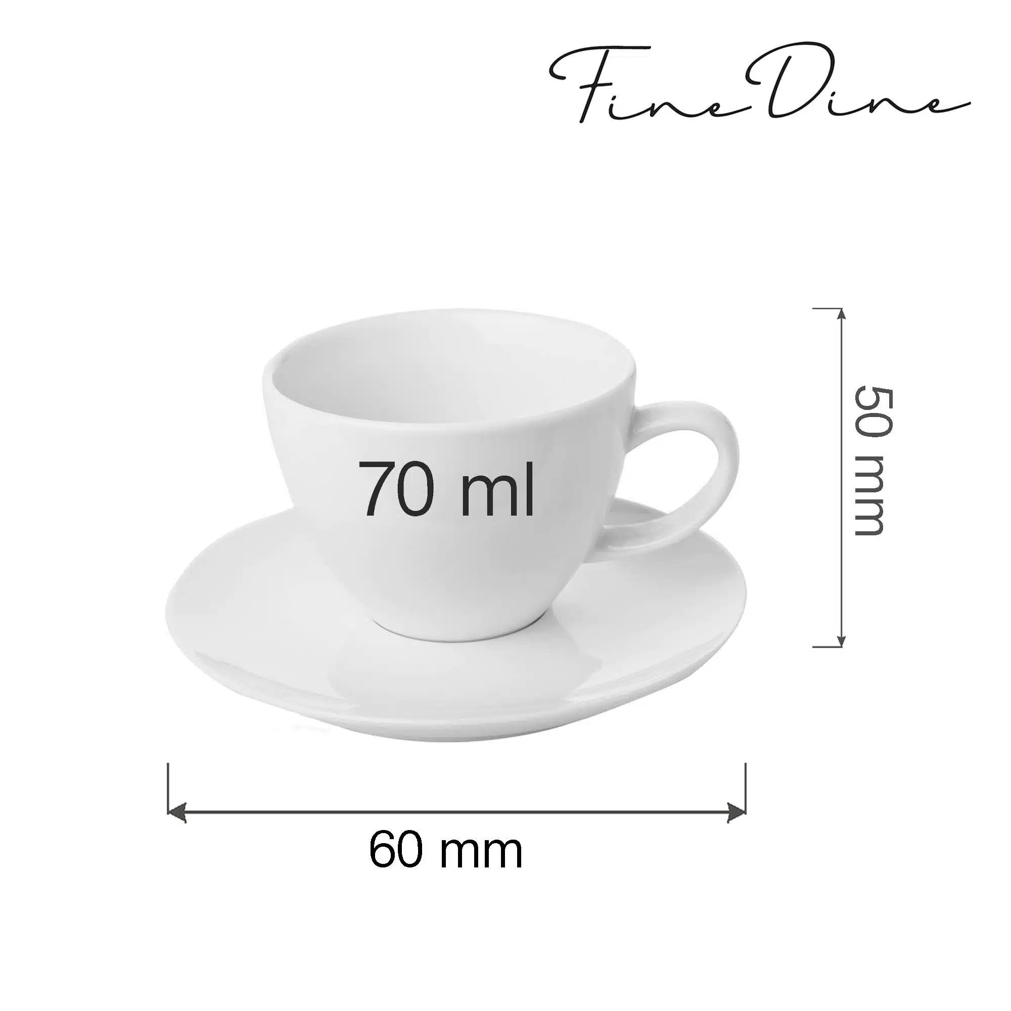 Bianco elegant kop med underkop, 70ml - Billede 3