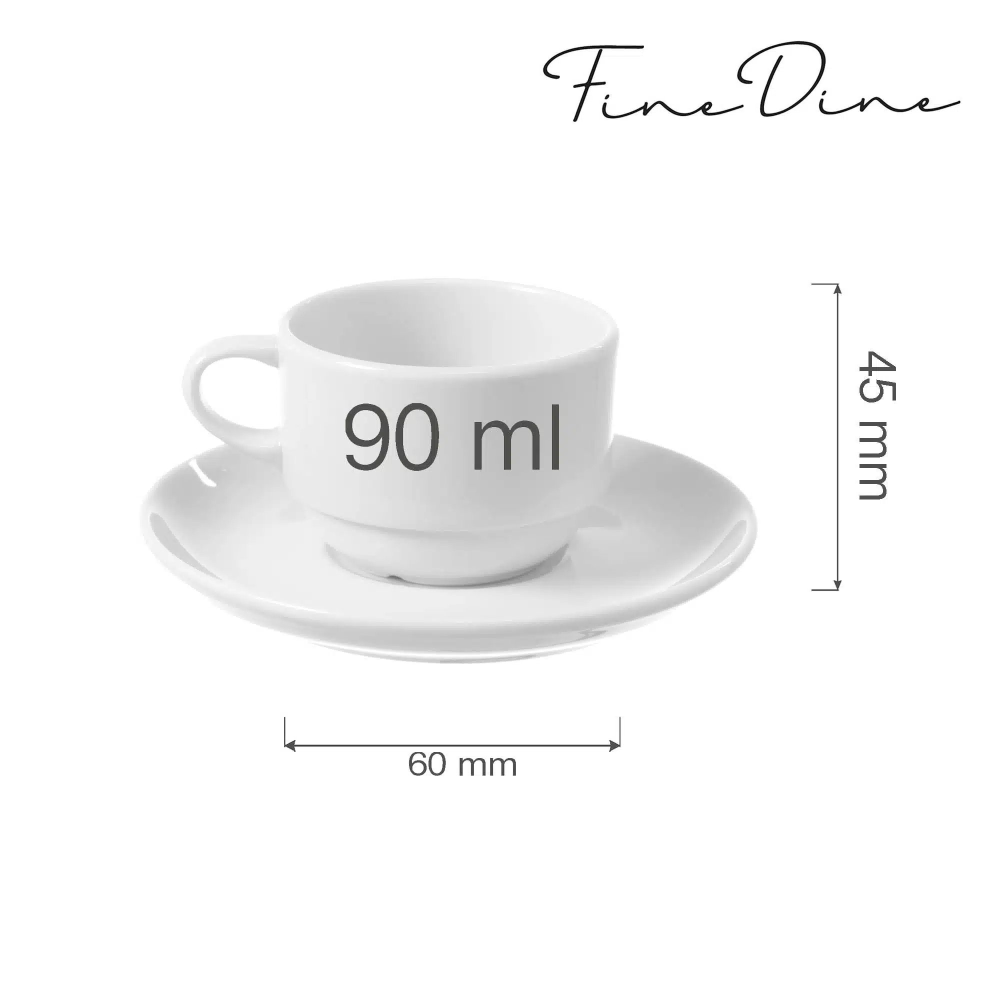 Bianco stabelbar kop med underkop, 90ml - Billede 4