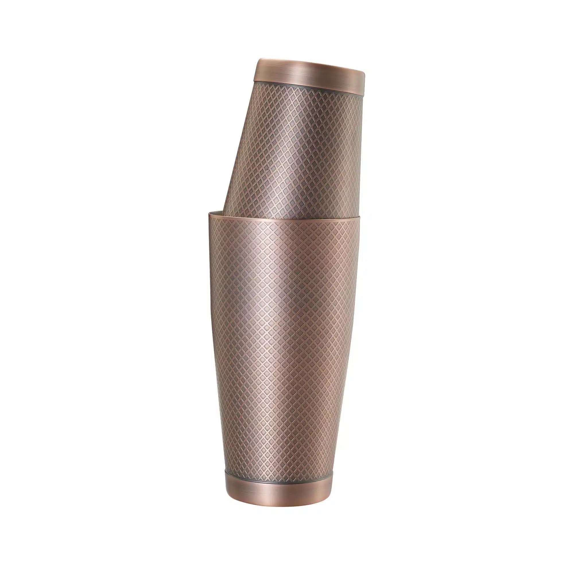 Diamond Lattice shaker/dåse sæt, antik kobber, Barfly, 830/530ml - Billede 3