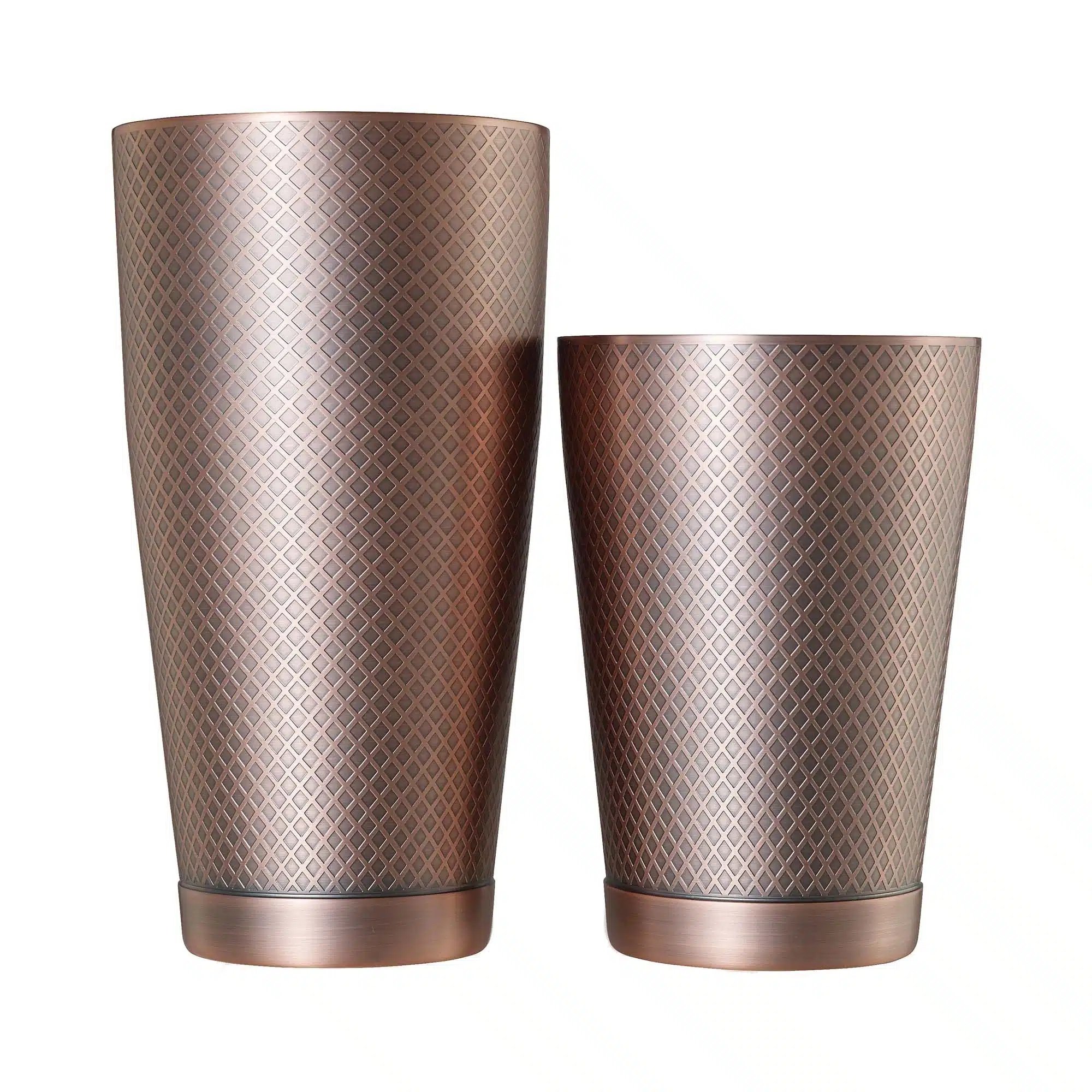 Diamond Lattice shaker/dåse sæt, antik kobber, Barfly, 830/530ml - Billede 4