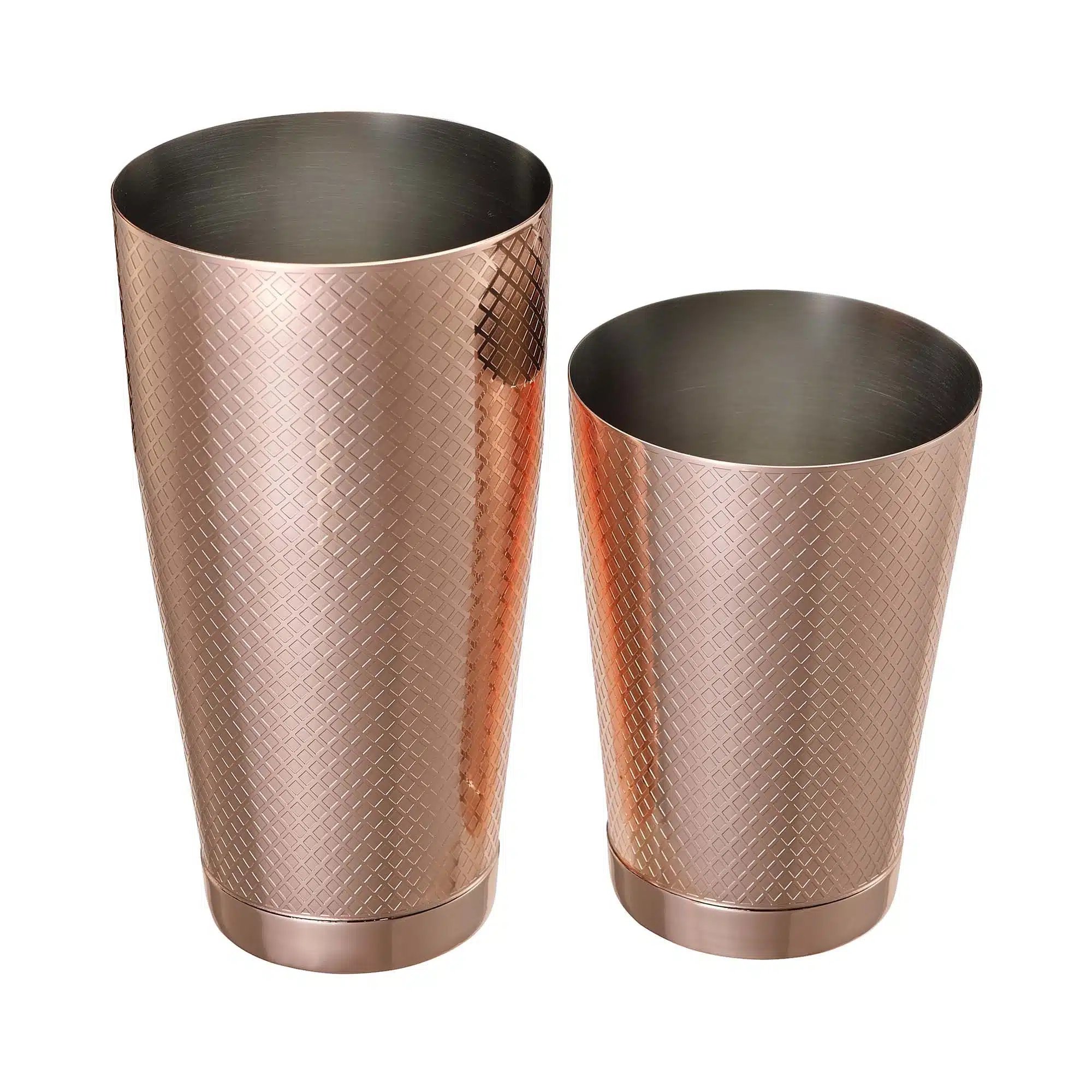 Diamond Lattice shaker/dåse sæt, kobber, Barfly, 830/530ml - Billede 2