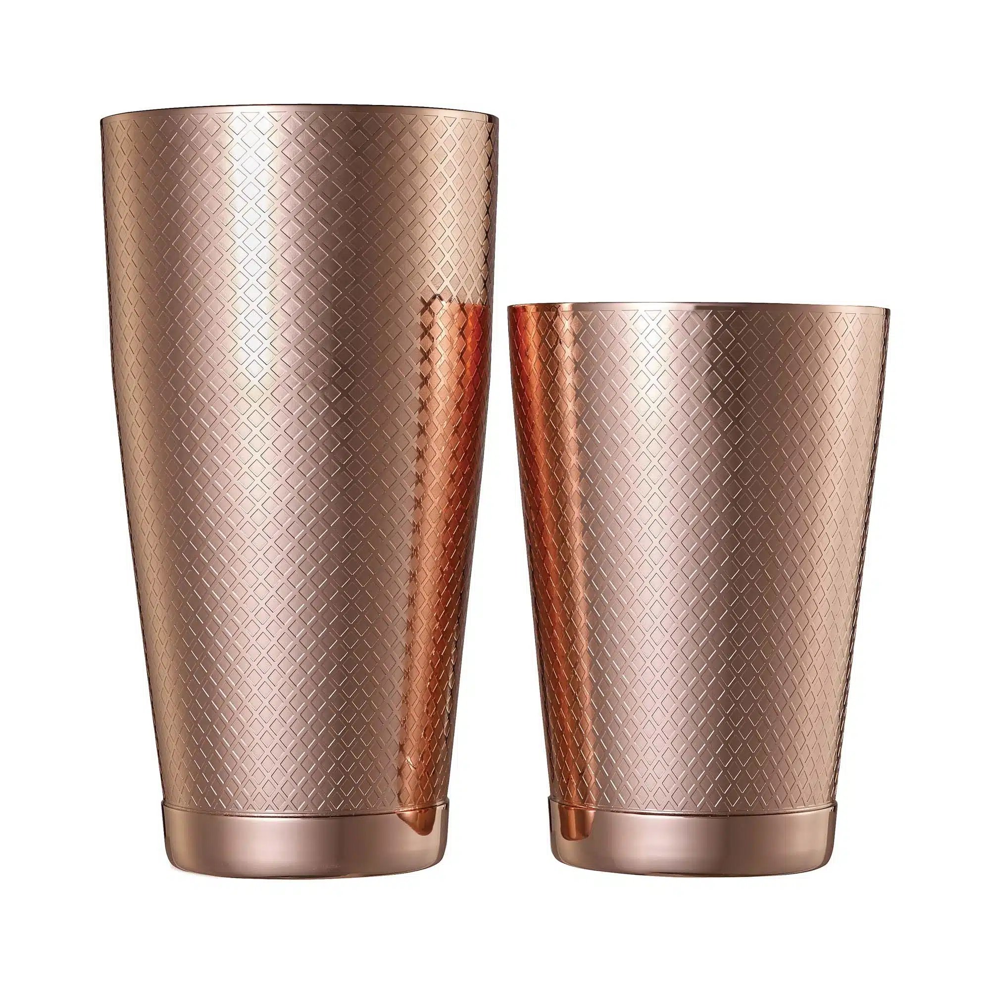 Diamond Lattice shaker/dåse sæt, kobber, Barfly, 830/530ml - Billede 3