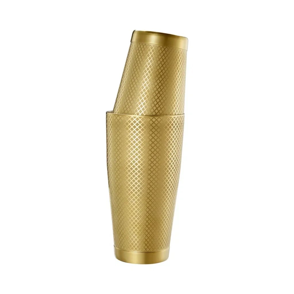 Diamond Lattice shaker/dåse sæt, guld, Barfly, 830/530ml - Billede 3