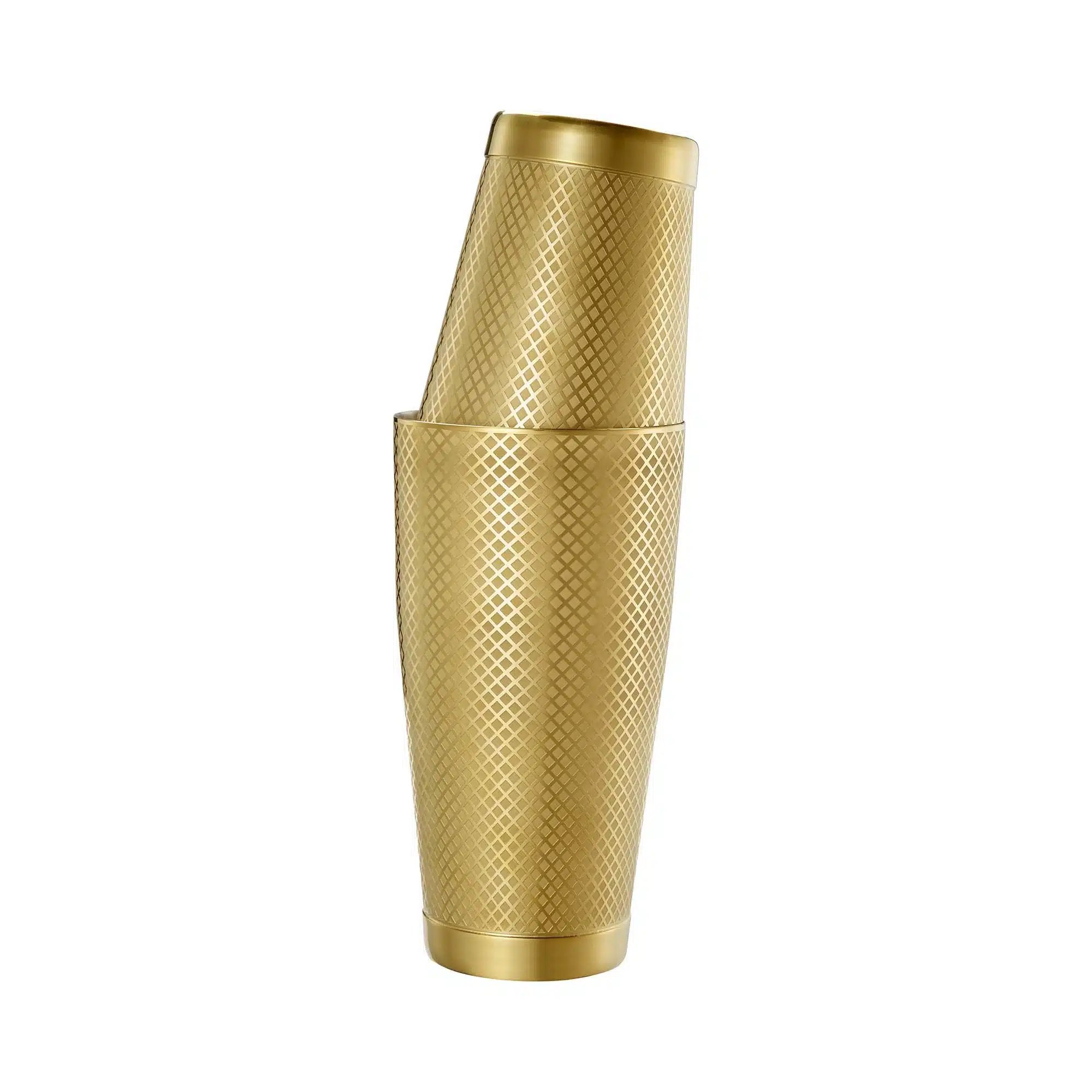 Diamond Lattice shaker/dåse sæt, guld, Barfly, 830/530ml - Billede 3