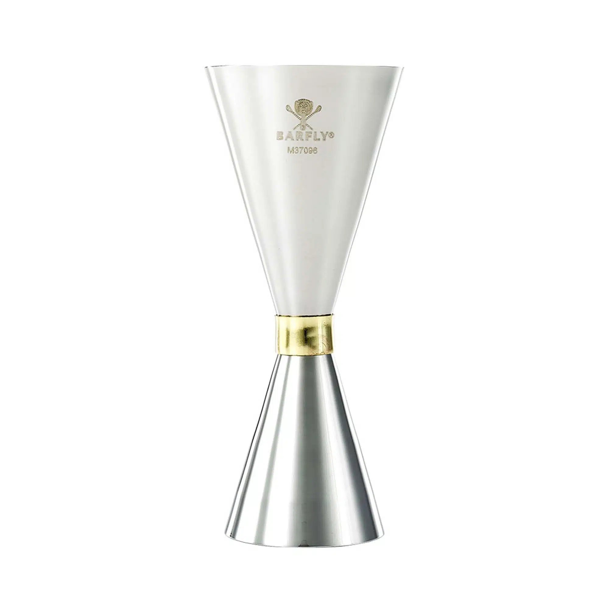 Slim Style jigger, rustfrit stål m/guld bånd, 2 oz., Barfly - Billede 3