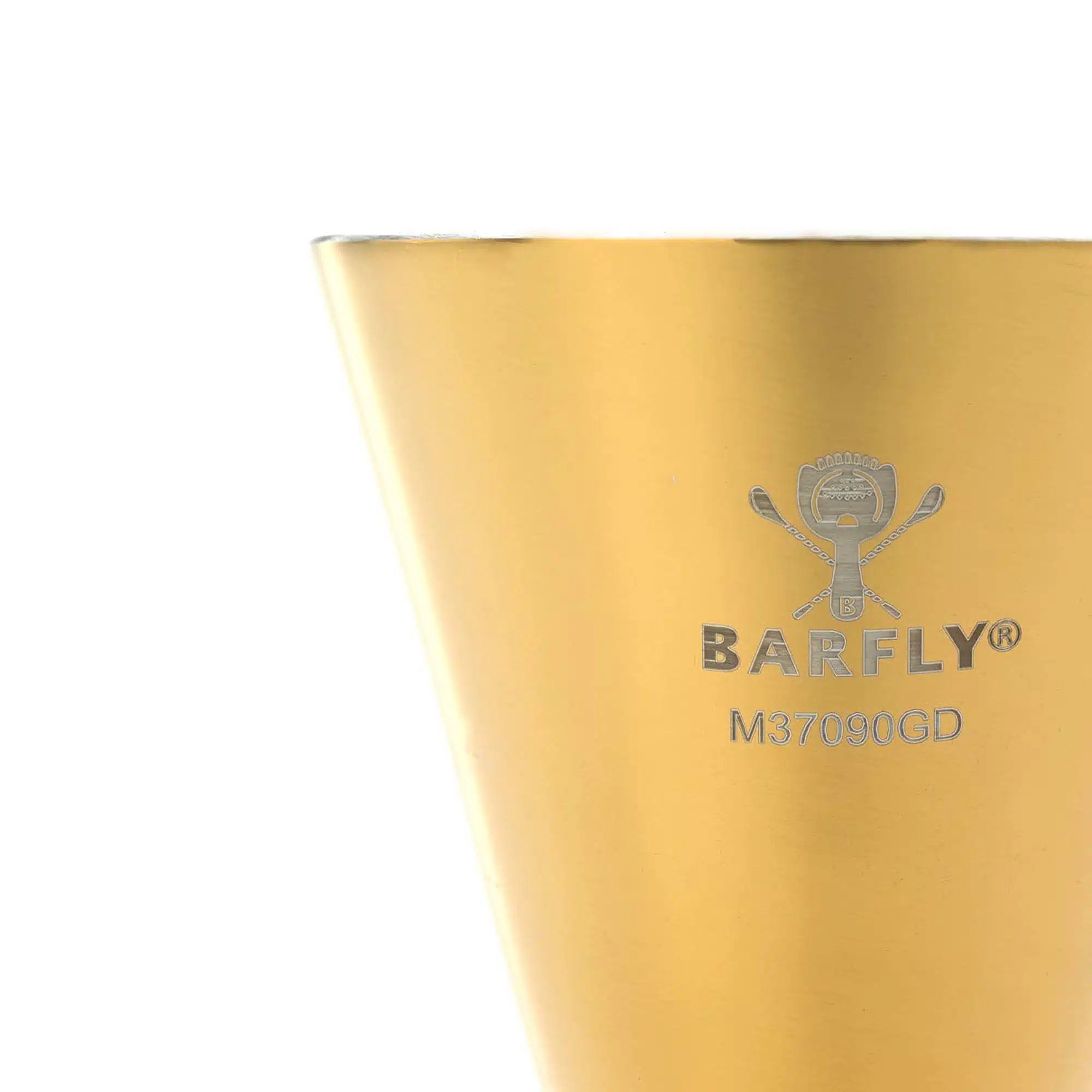 Slim Style jigger, guld tallerken med rustfrit stål bånd, 2 oz., Barfly - Billede 4