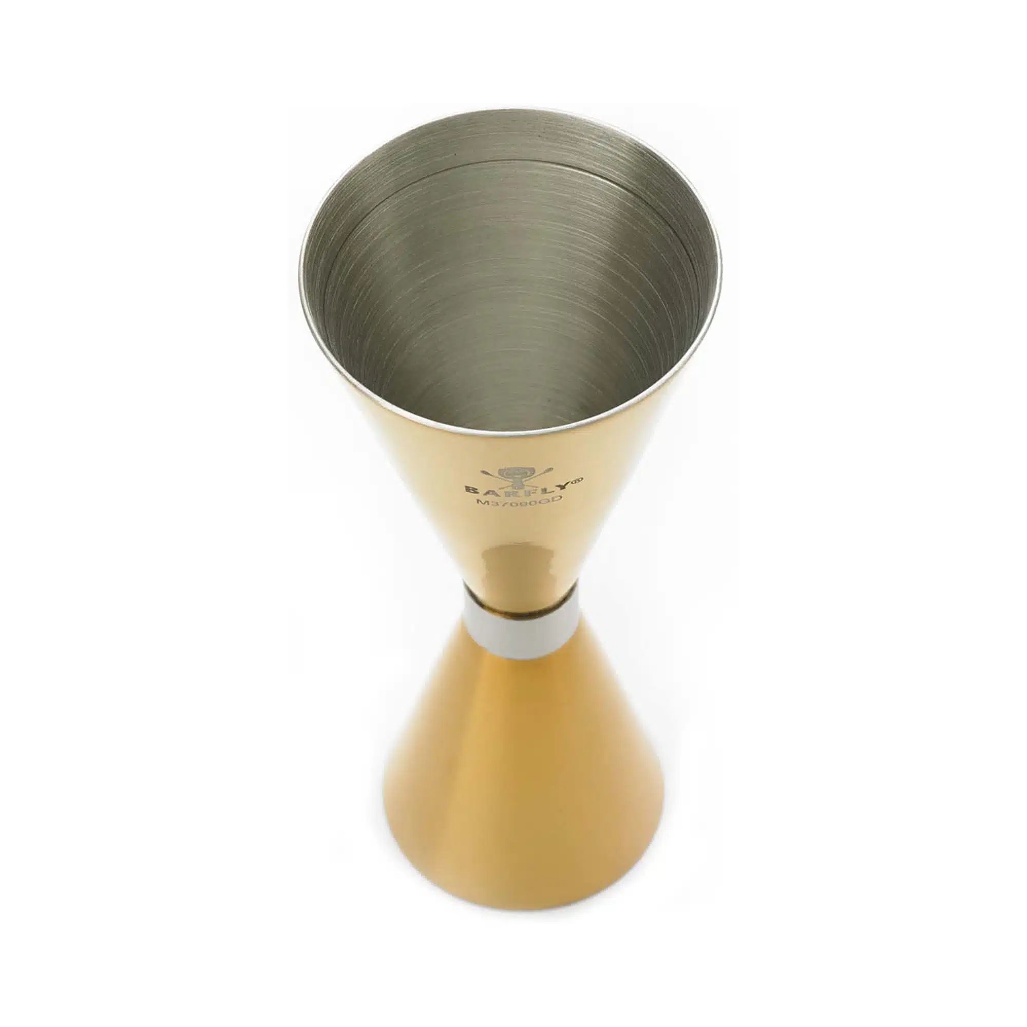 Slim Style jigger, guld tallerken med rustfrit stål bånd, 2 oz., Barfly - Billede 5