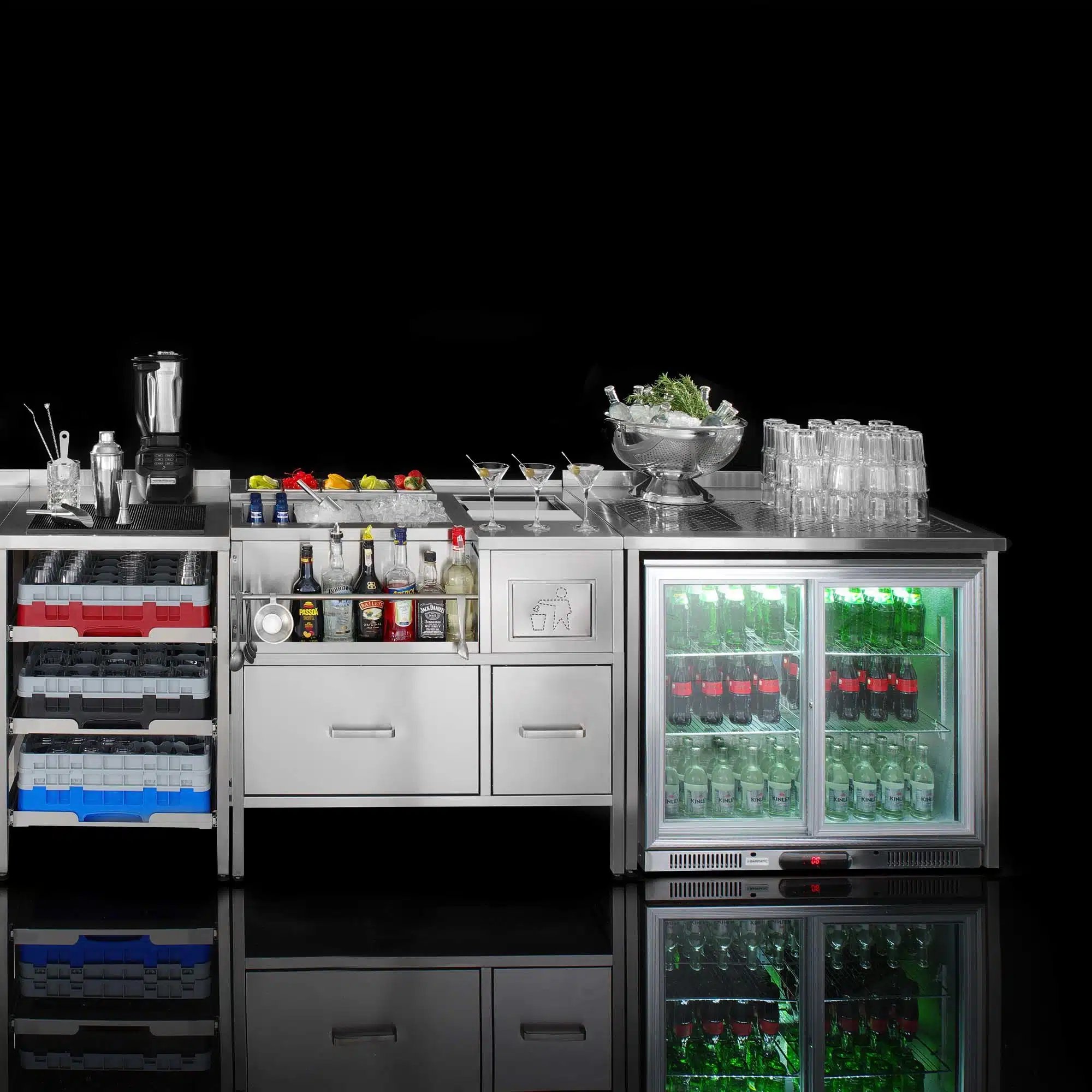 Oxygen bar væg, panel 1000x200/600x(H)1100 mm, Barmatic - Billede 5
