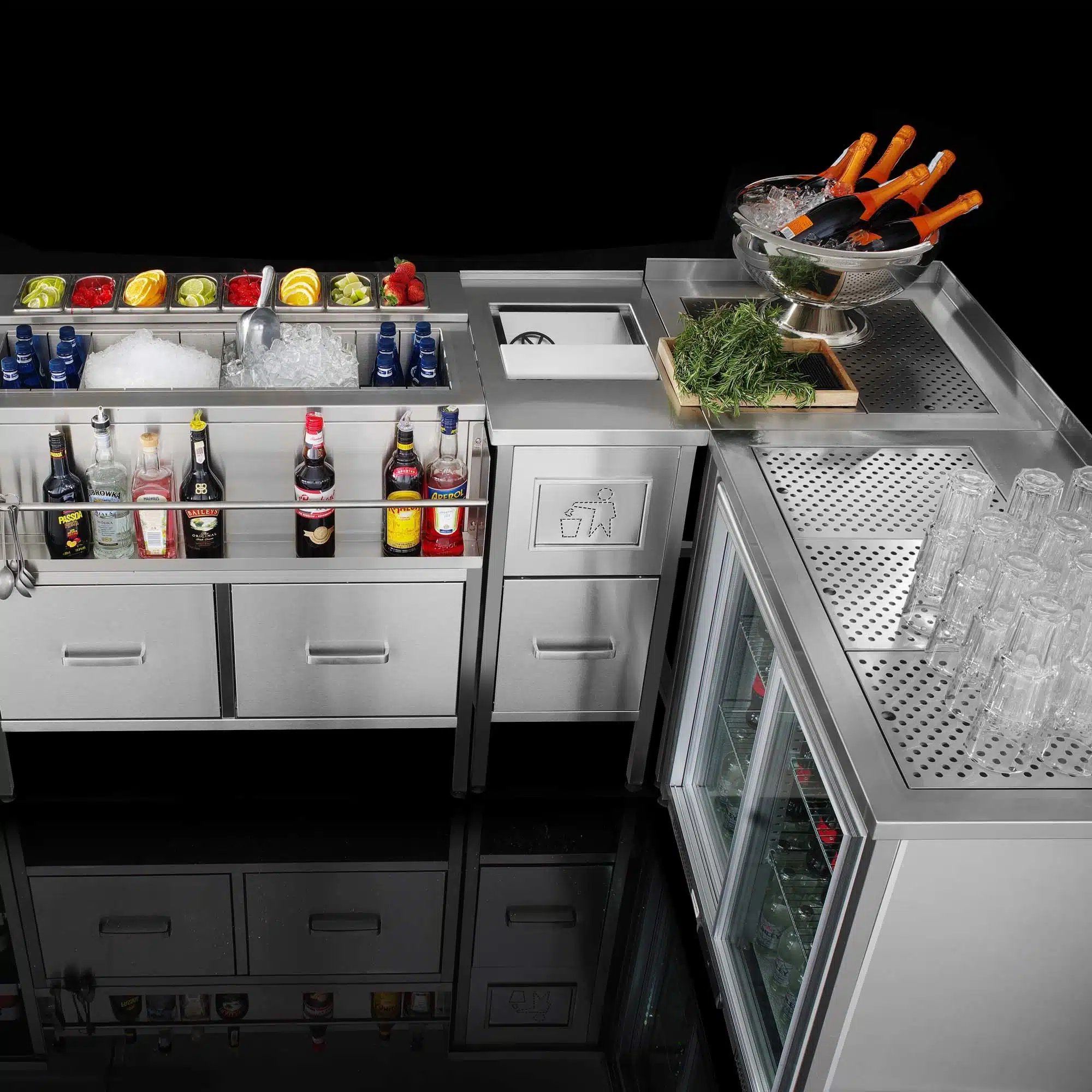 Oxygen bar væg, panel 1000x200/600x(H)1100 mm, Barmatic - Billede 6