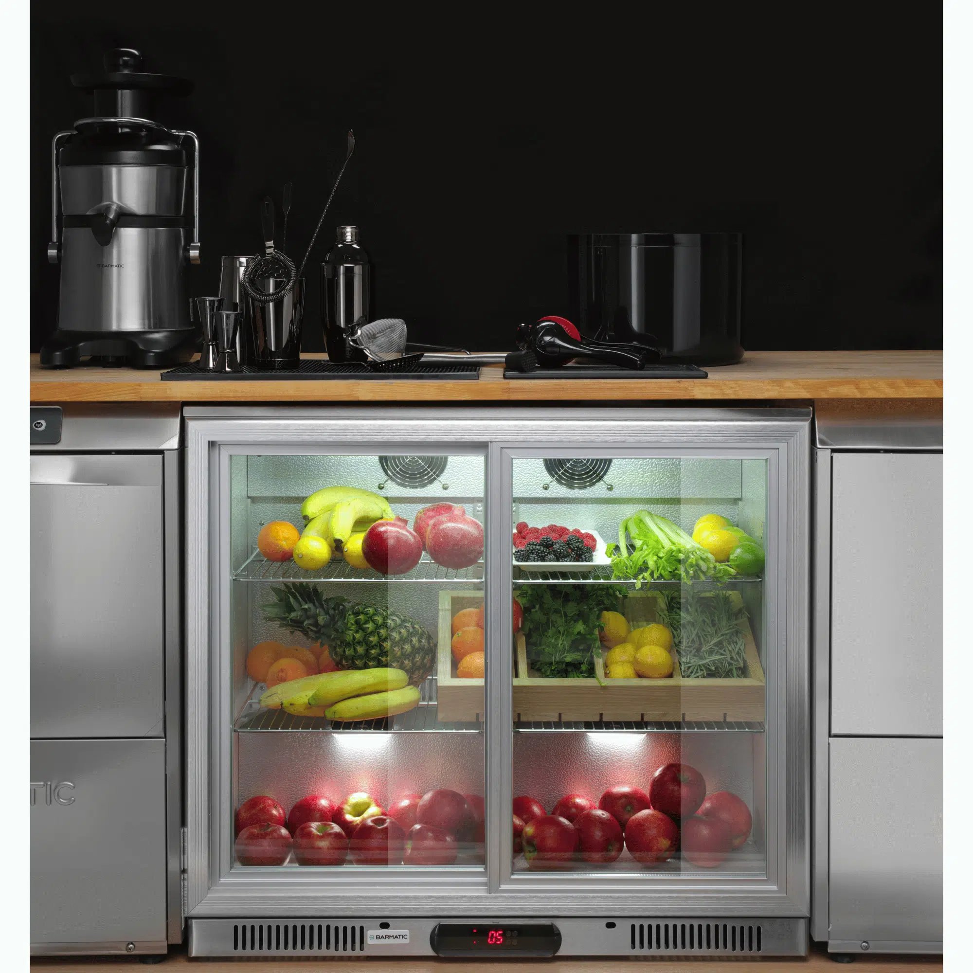 CANDOUR bar køler 198L med skydedør, 900x520x(H)835, sort - Billede 2