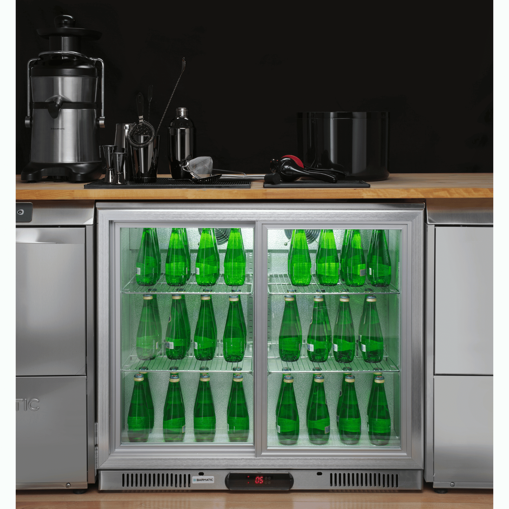 CANDOUR bar køler 198L med skydedør, 900x520x(H)835, sort - Billede 3