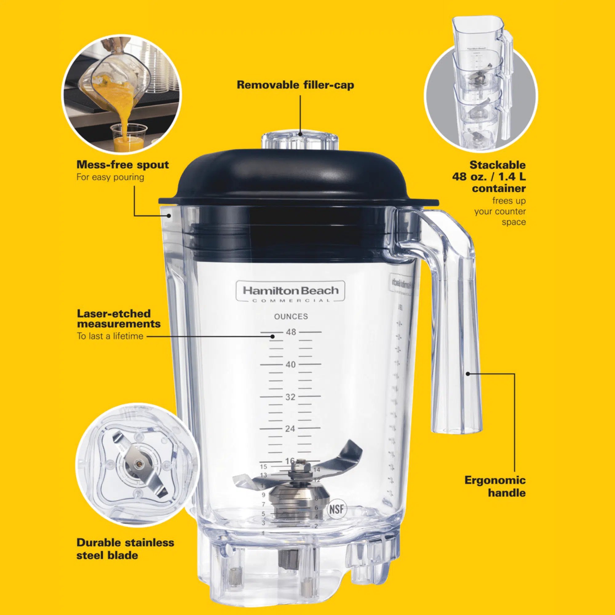 Polycarbonatkrukke til HBH855-CE, 1,4L - Billede 5