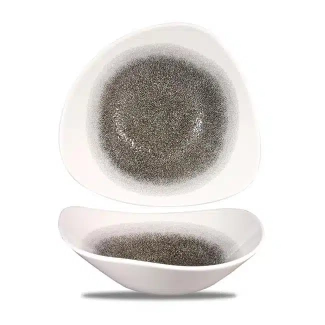 Raku Quartz Sort trekantet skål, 235mm - Billede 3