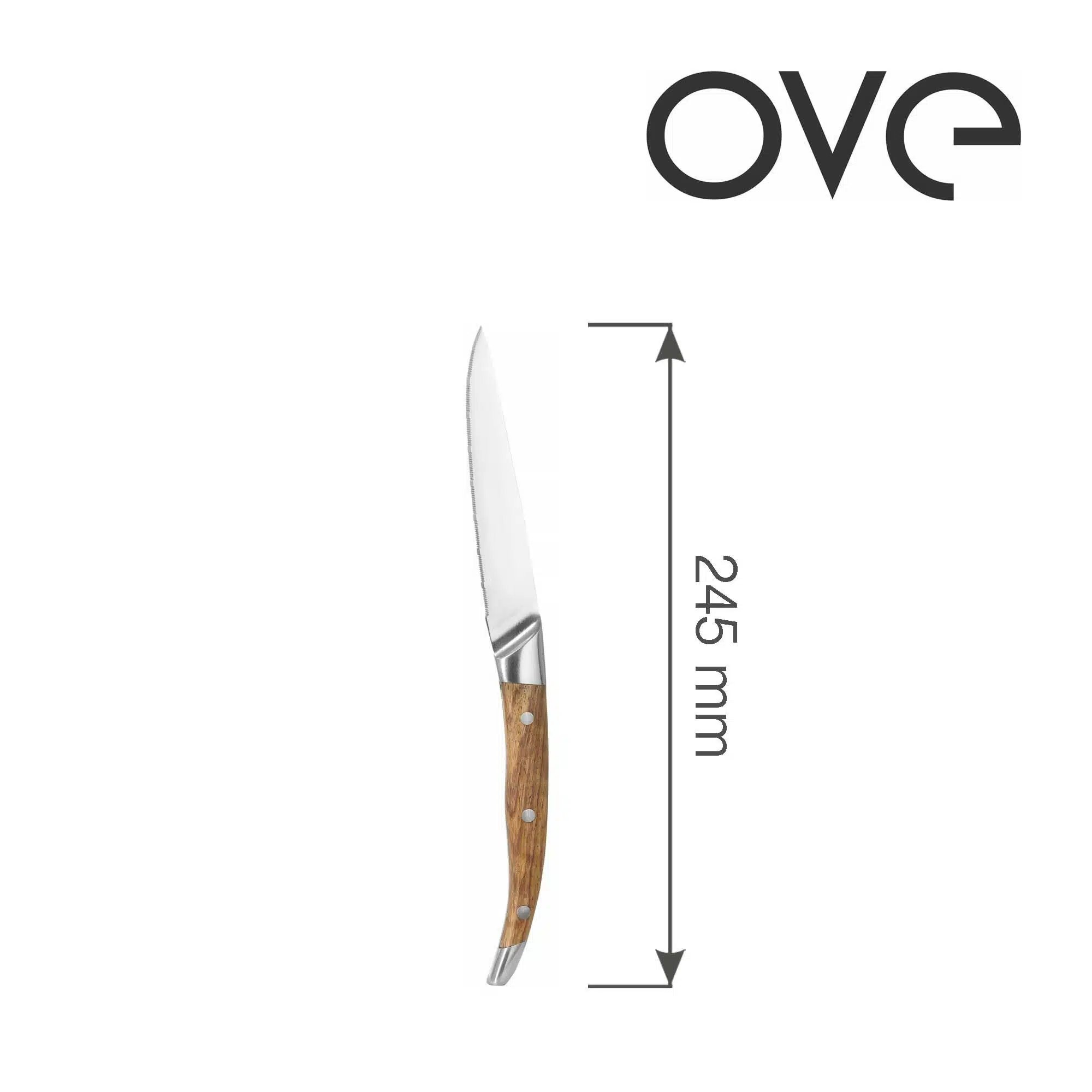 Steakkniv 245mm, sæt af 6 i gaveæske, ROSE WOOD - Billede 4