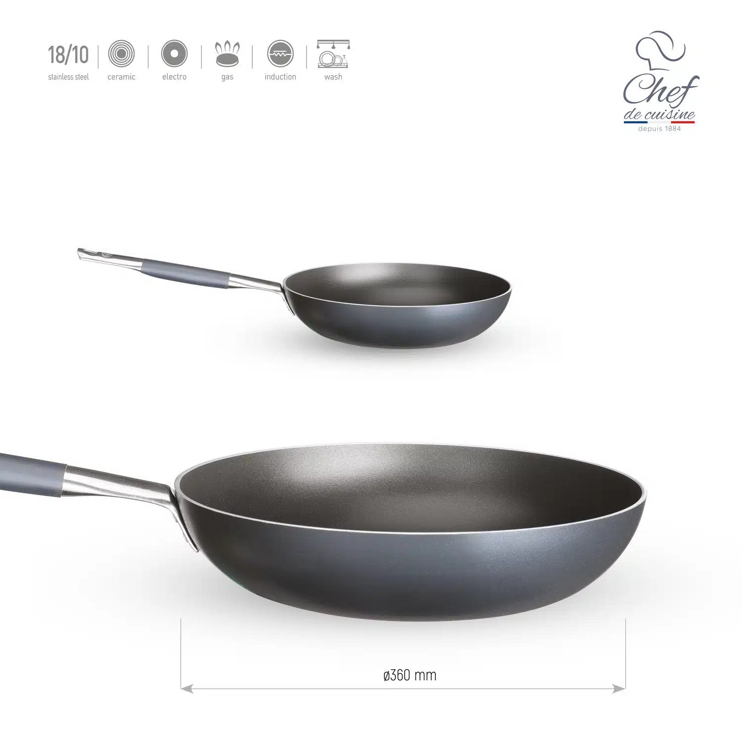 Imponerende stegepande med dobbelt non-stick belægning, 360mm - Billede 5