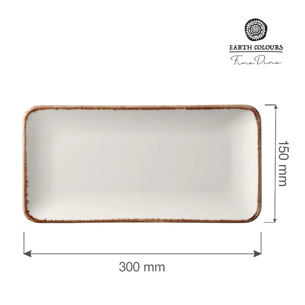 Vanilje firkantet tallerken, 300x150mm - Billede 3