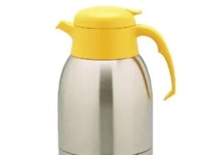 Termokande | Thermosteel | Dobbelt rustfrit stål | Tryk-åbning – Gul tryk-åbning 1.2 L.