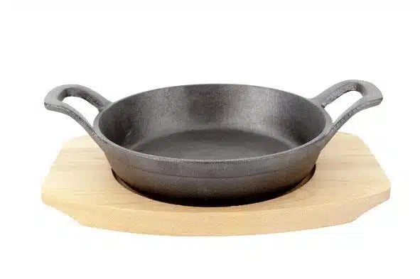 Gryde i støbejern med træbund, 155mm