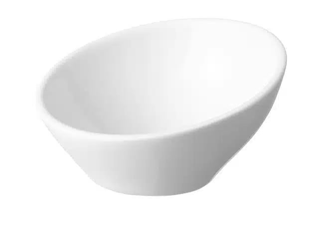 Nødvendighed skrå fingerfood porcelæn skål, 90mm