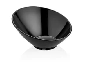 Skrå skål lavet af melamin, sort, 262x(h)138mm