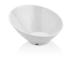 Skrå skål lavet af melamin, hvid, 233x(h)125mm