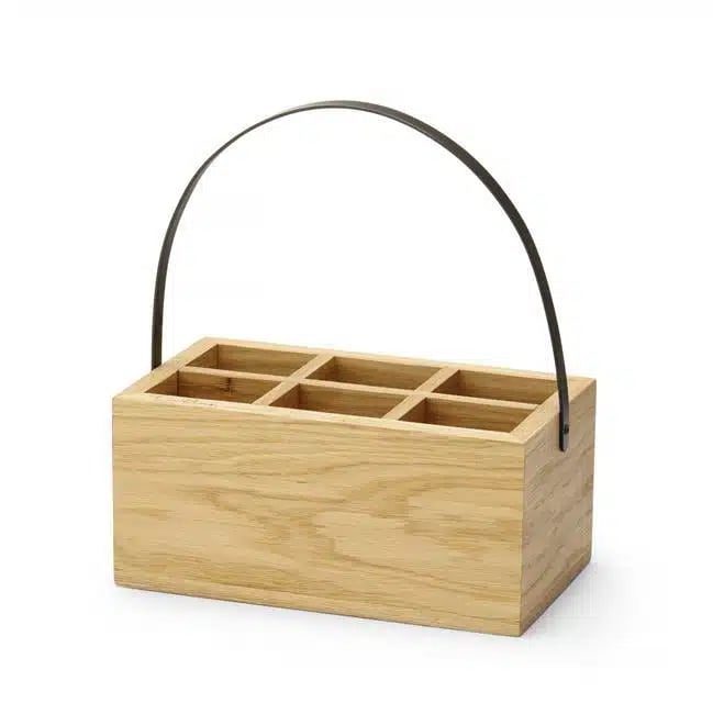 Madeira kasse til bestik og servietter, 260x150x120mm