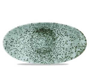 Mineral Green oval kokketallerken, 347x173mm