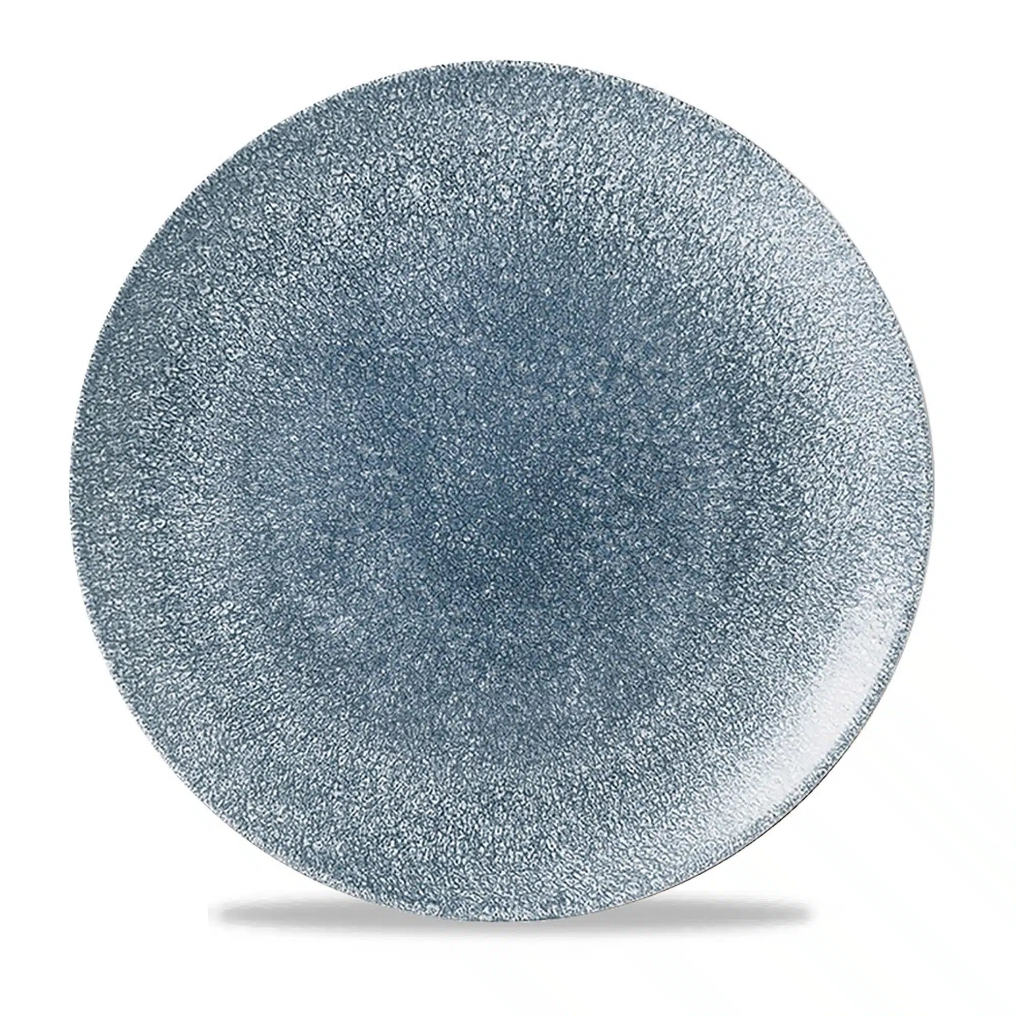 Raku Topaz Blue coupe tallerken, 288mm