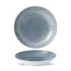 Raku Topaz Blue coupe skål, 182mm
