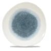 Raku Topaz Blue rund spor tallerken, 286mm
