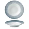 Raku Topaz Blue Profil bred kant skål, 280mm