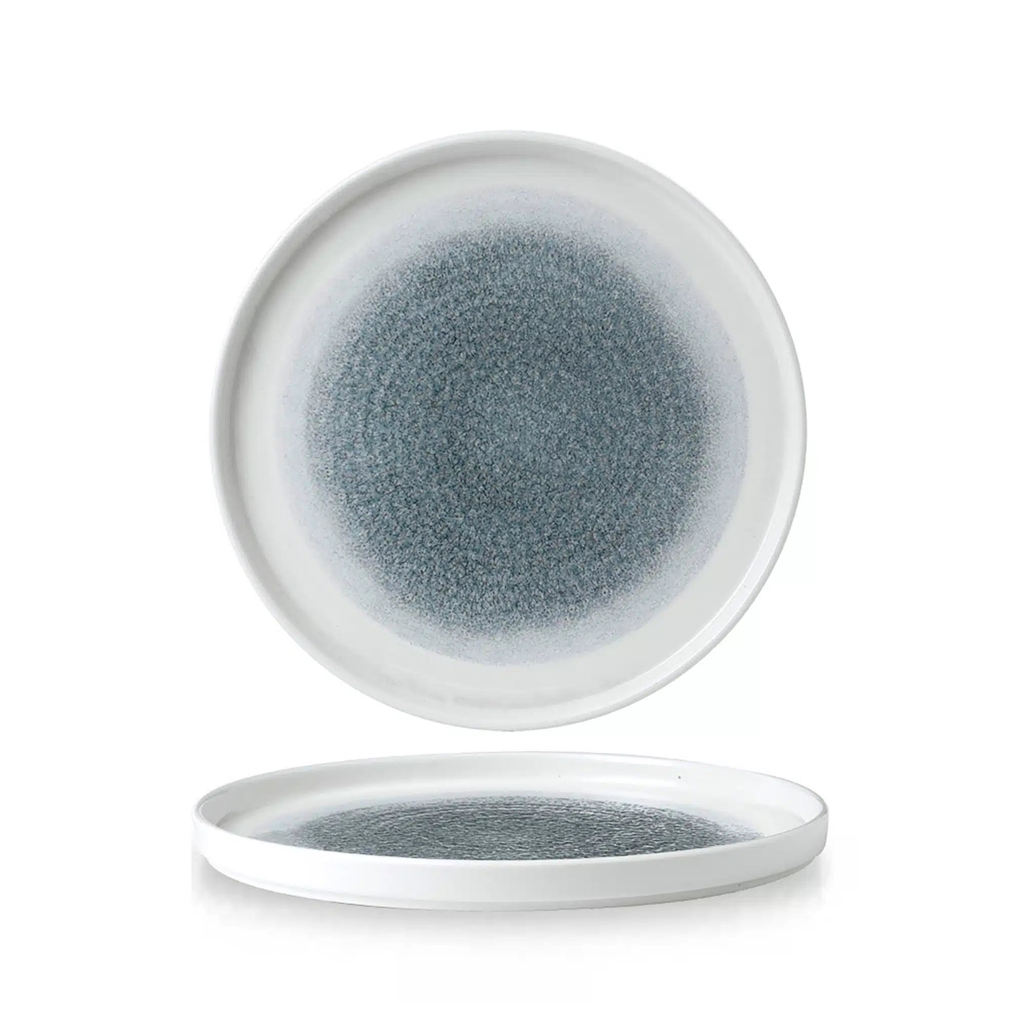 Raku Topaz Blue vægget tallerken, 260mm