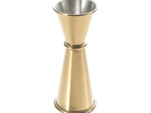 25 ml. x 50 ml. Japansk stil jigger, guld tallerken