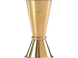 20 ml. x 40 ml. Japansk stil jigger, guld tallerken