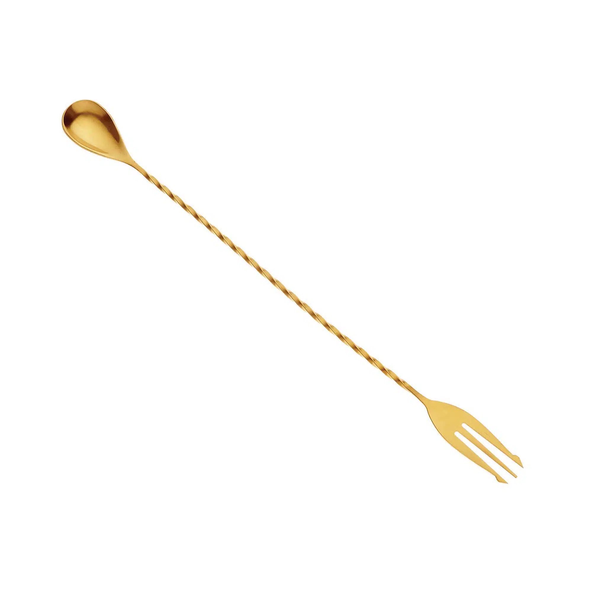 Bar Ske med Gaffel End, Gold tallerken, 315mm
