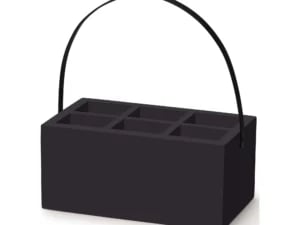 Madeira Sort kasse til bestik og servietter 280x180x120 mm