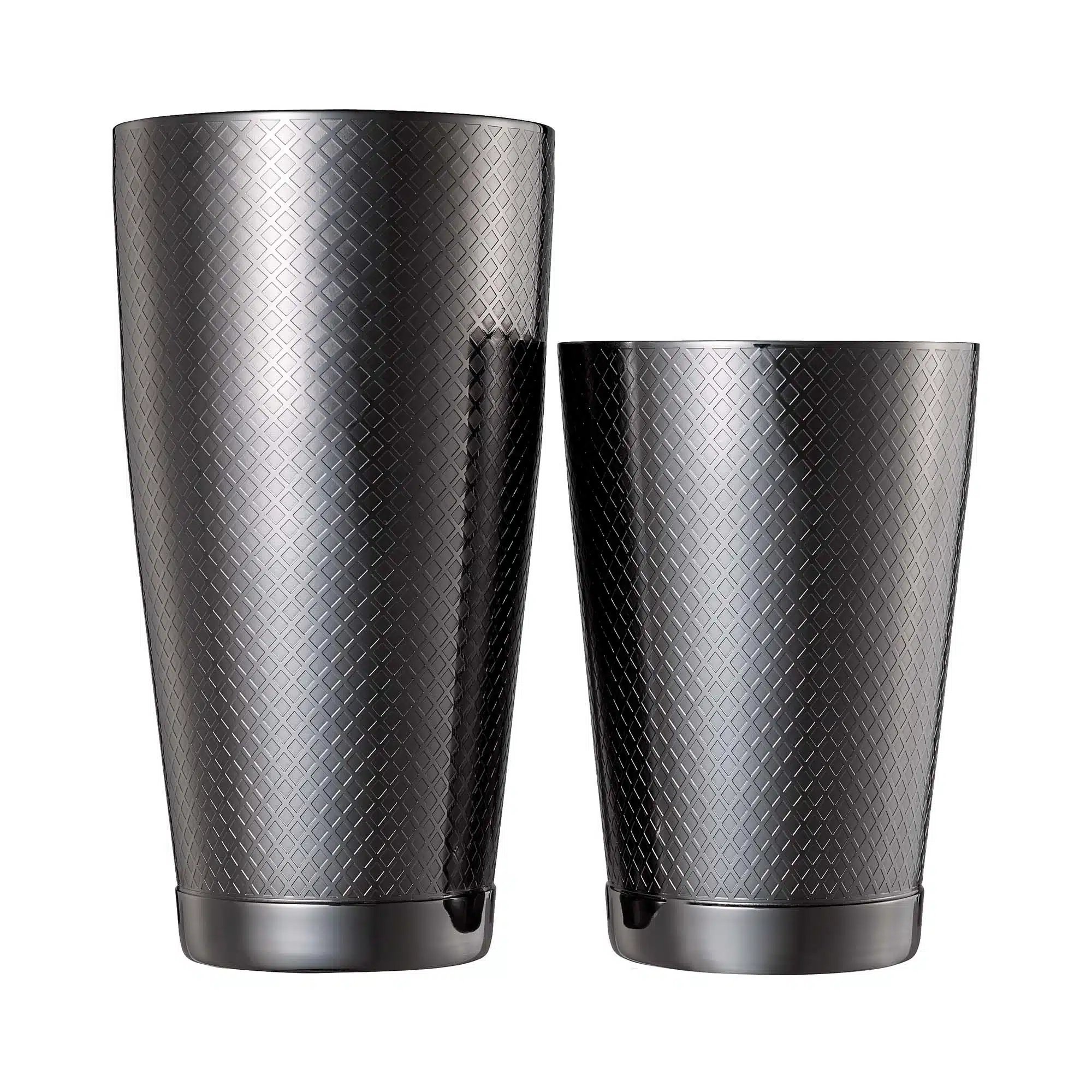 Diamond Lattice shaker/dåse sæt, sort, Barfly, 830/530ml