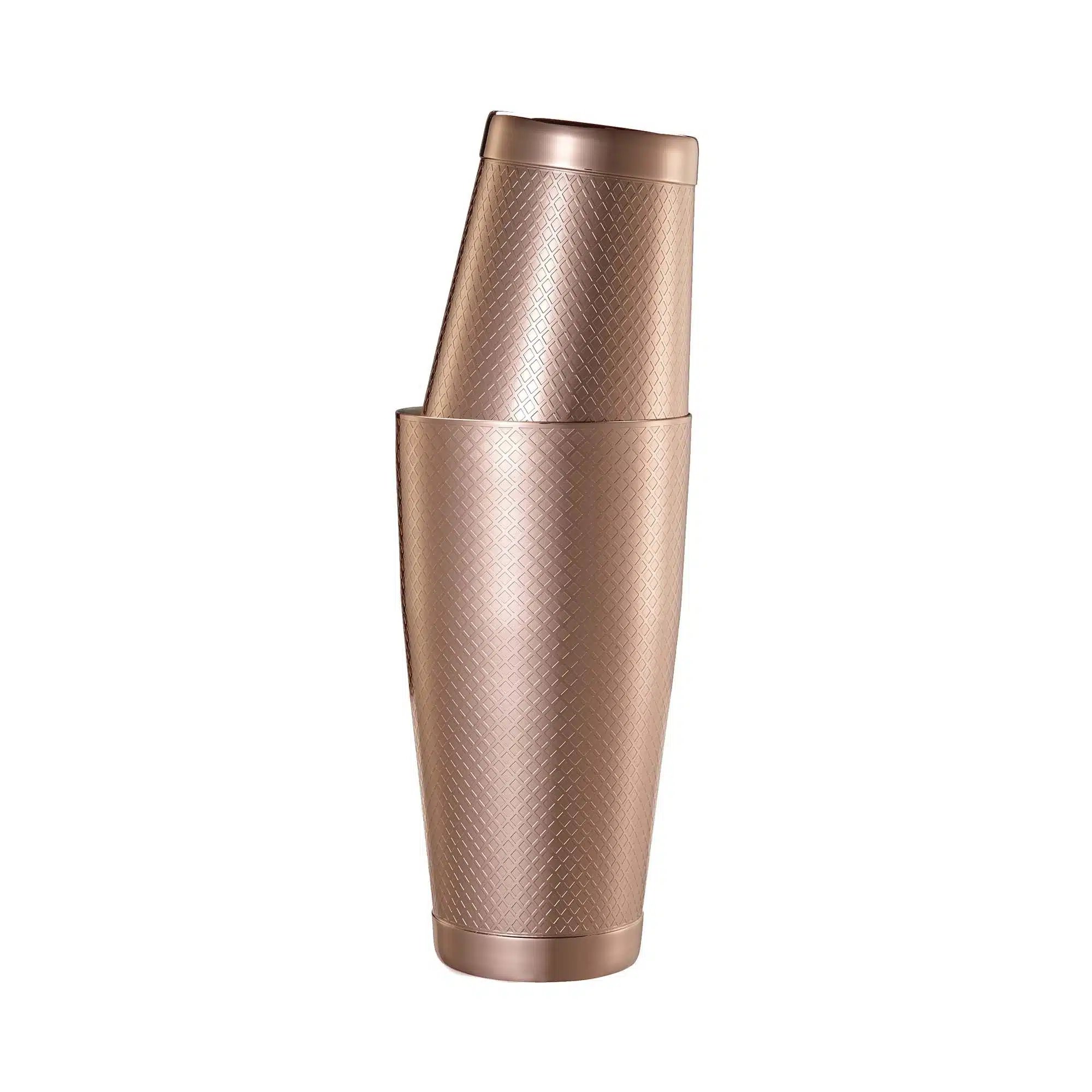 Diamond Lattice shaker/dåse sæt, kobber, Barfly, 830/530ml