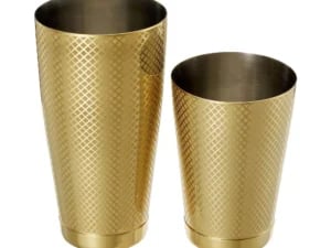 Diamond Lattice shaker/dåse sæt, guld, Barfly, 830/530ml