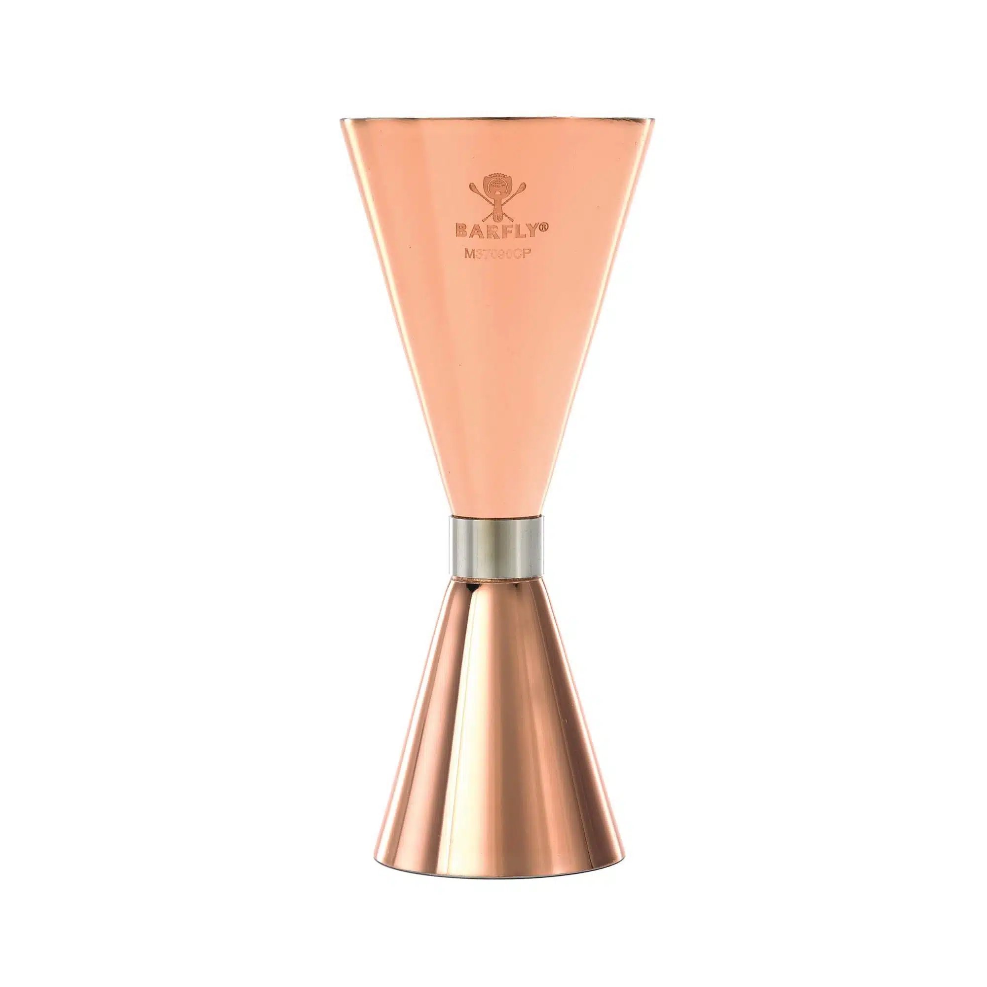 Slim Style jigger, kobber tallerken med rustfrit stål bånd, 2 oz., Barfly
