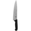 Frontbillede af Victorinox 10-tommer kokkekniv med sort Fibrox-håndtag og skarp klinge